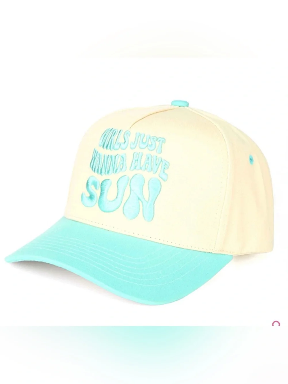 'Girls Just Wanna Have Sun' Aqua & Cream C.C. Trucker Cap